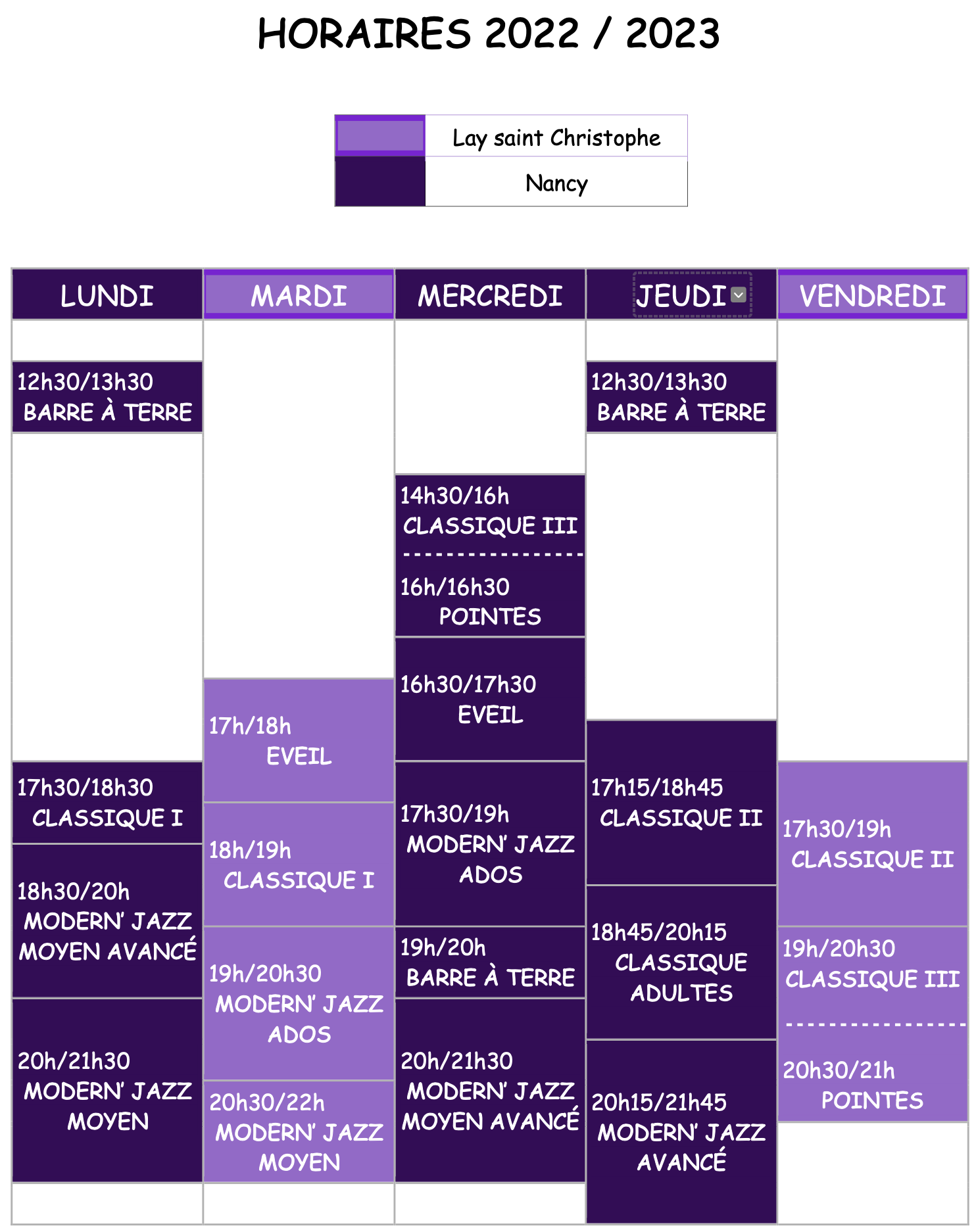 Horaires